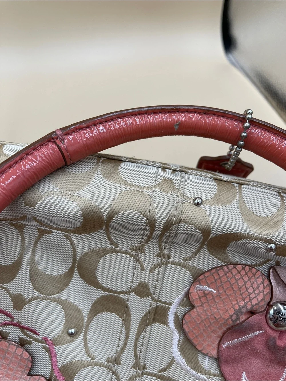 Coach Bleeker Pink Floral Tote Bag with Matching Wallet